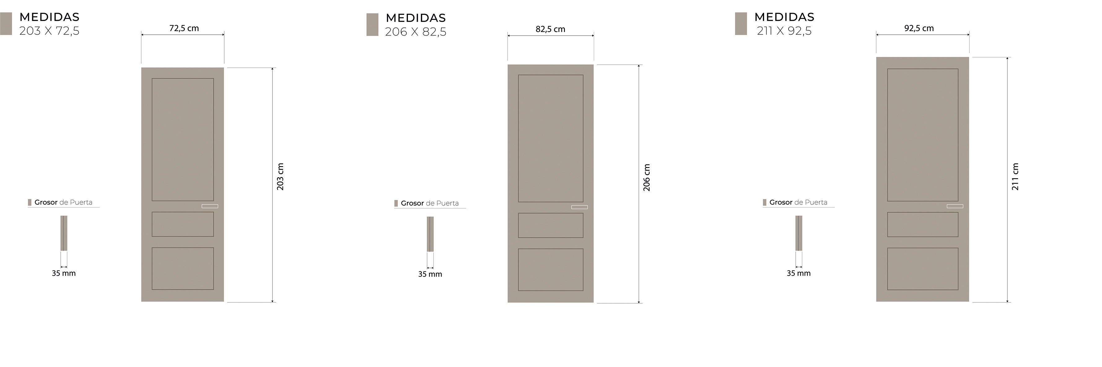 Medidas Técnicas Zamora Interior Lacadas